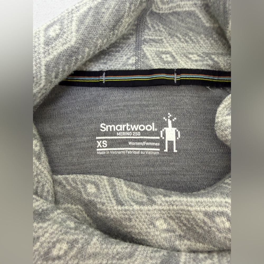 Smartwool Merino 250 Base Layer XS Gray Pattern Thermal Top - Picture 2 of 8
